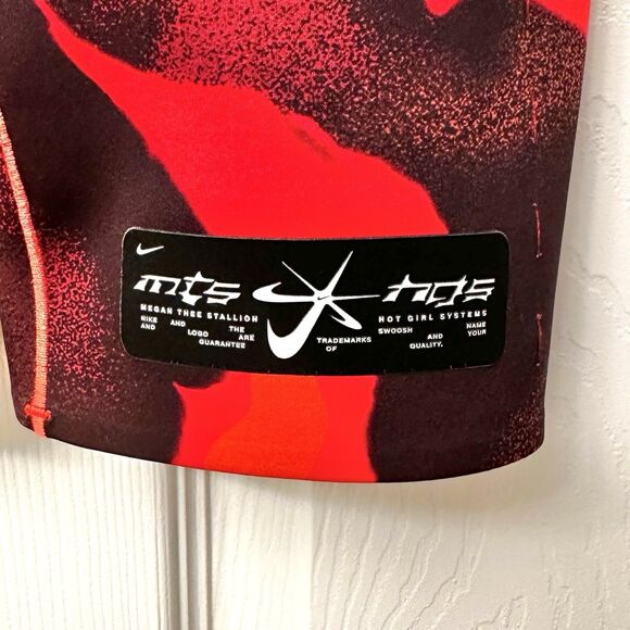 Nike Women's Bodysuit Size XS  Megan Thee Stallion Athletic Red Flame Print - Picture 3 of 9